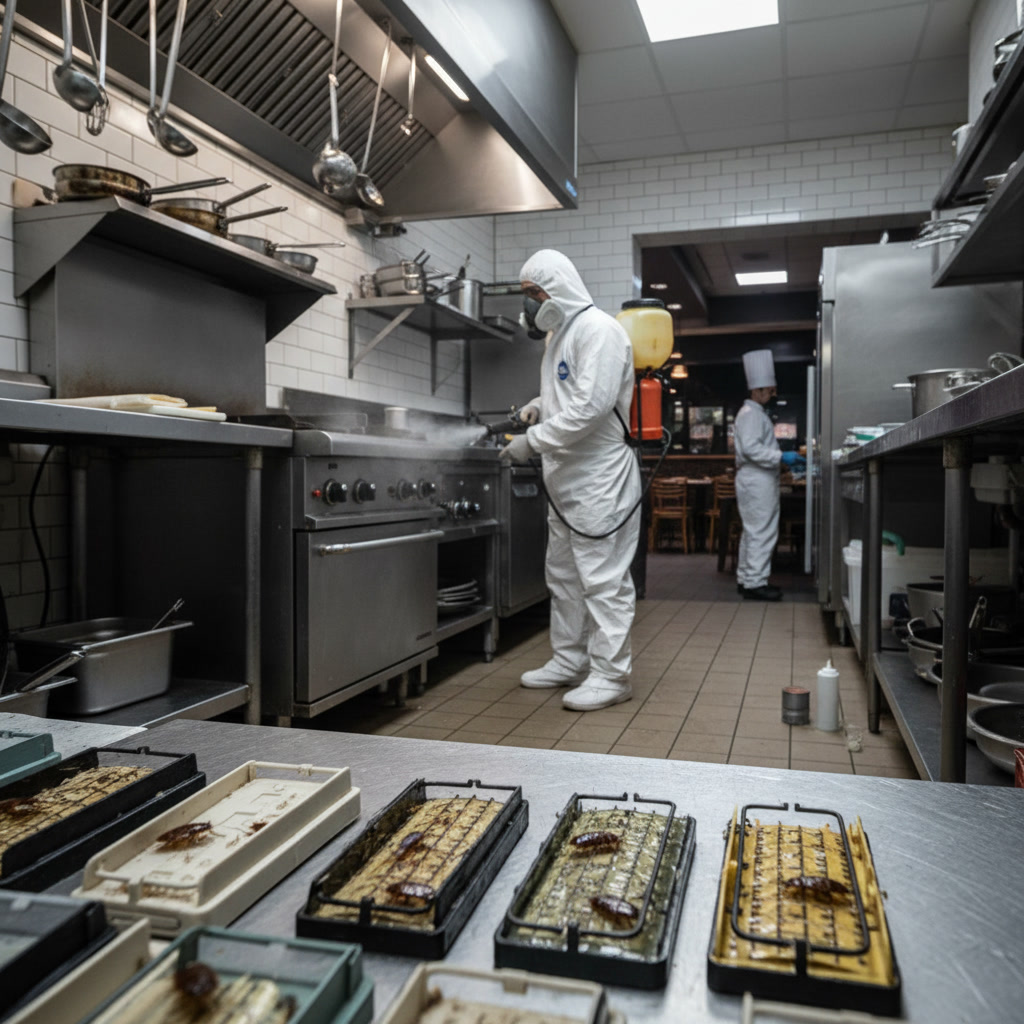 Professional cockroach extermination service in Valley Stream restaurant kitchen
